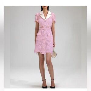 Self-portrait pink rose lace mini dress, size 0